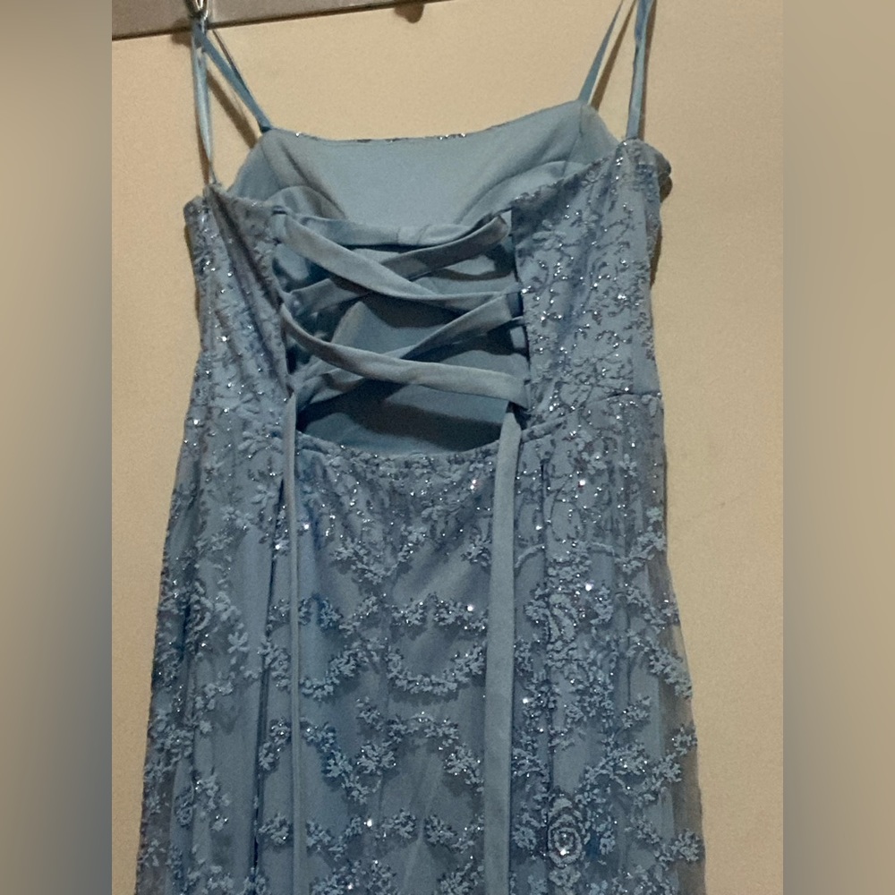 Jump apparel juniors or women’s lace glitter formal free, light blue